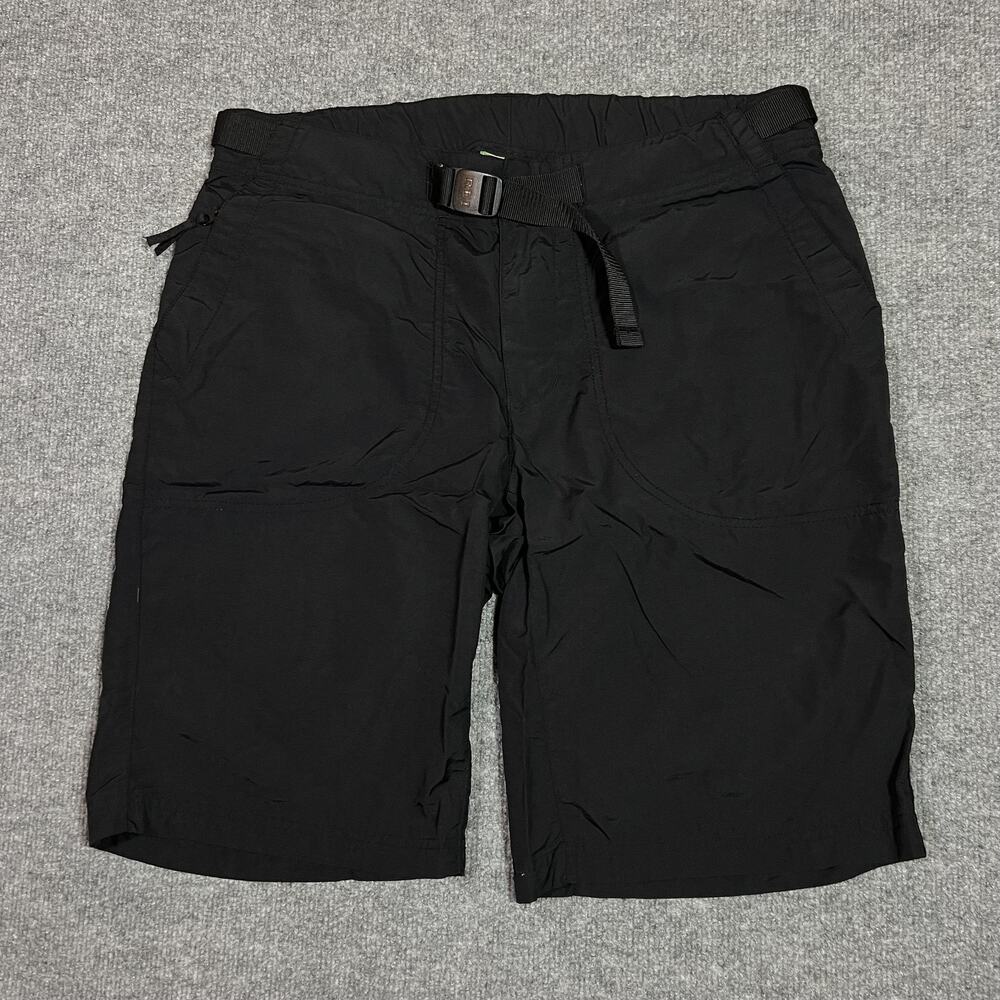 REI Shorts Womens 14 Black Hiking Outdoor Nylon Belted Adjustable Waist UPF 50+